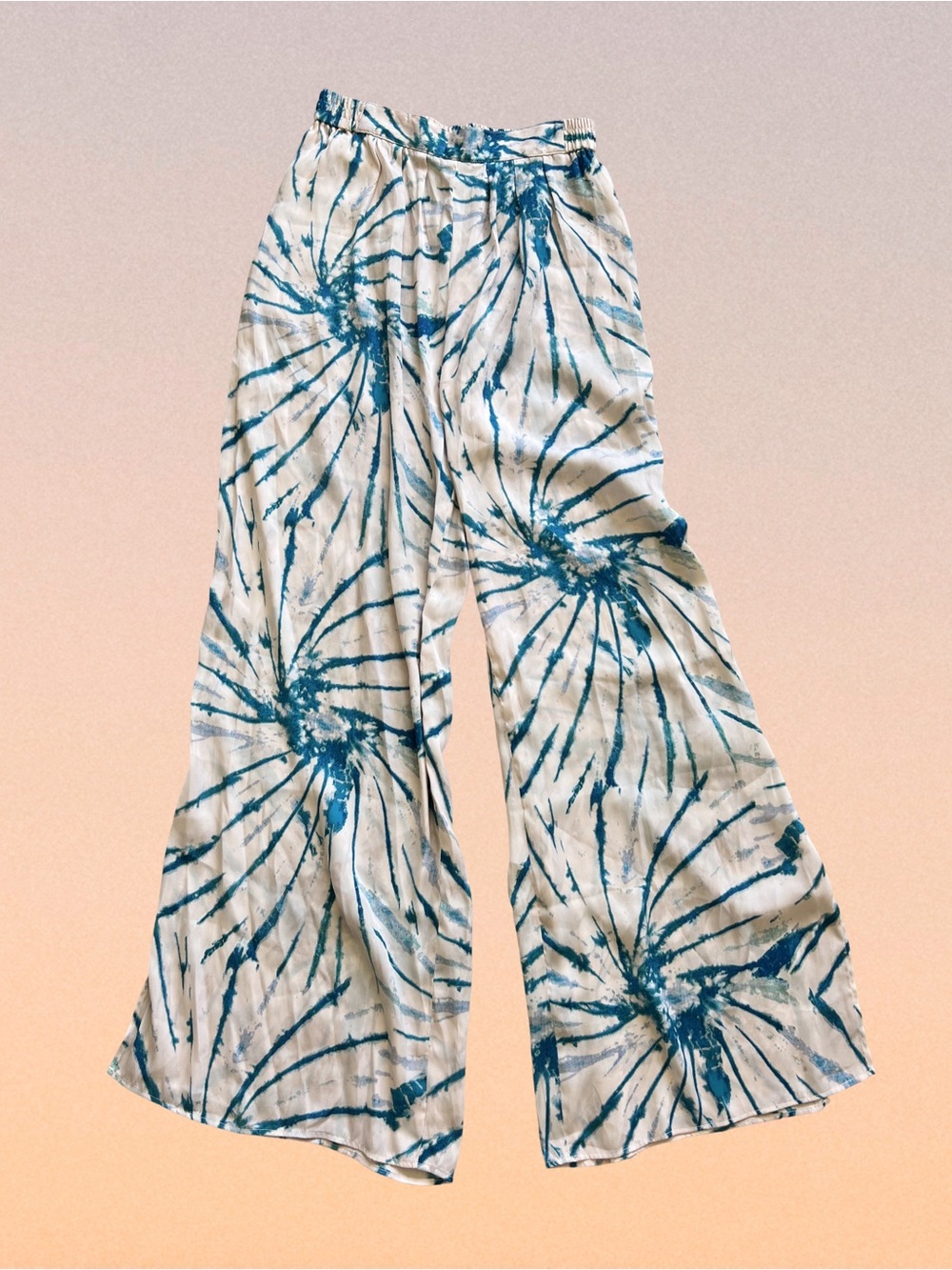FP Intimately Free People turquoise blue light pinkish cream tie-dye set - Picture 6 of 10